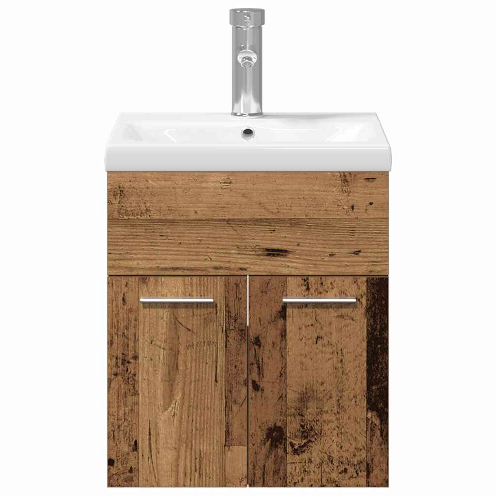 Badezimmermöbelset Wandmontiert 3 pcs Altholz 41 x 38,5 x 46 cm