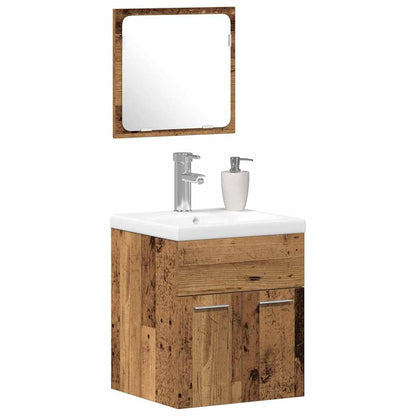Badezimmermöbelset Wandmontiert 3 pcs Altholz 41 x 38,5 x 46 cm