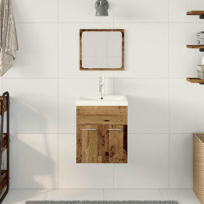 Badezimmermöbel Set mit Tür 3 pcs Altholz 41 x 38,5 x 46 cm