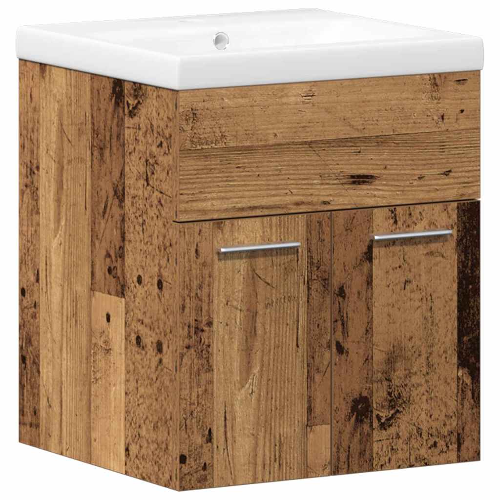 Badezimmermöbel Set mit Tür 3 pcs Altholz 41 x 38,5 x 46 cm