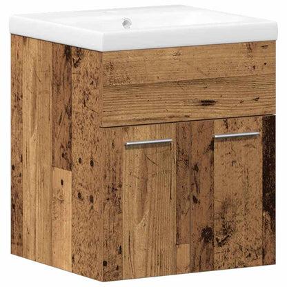 Badezimmermöbel Set mit Tür 3 pcs Altholz 41 x 38,5 x 46 cm