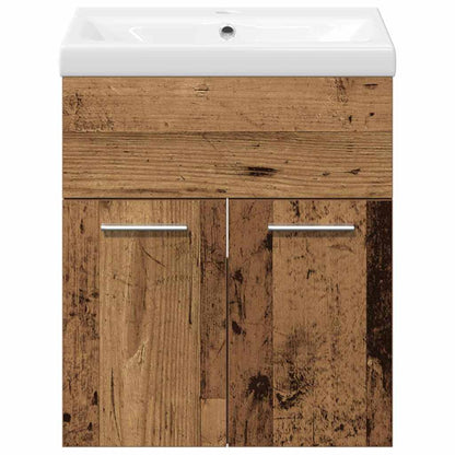 Badezimmermöbel Set mit Tür 3 pcs Altholz 41 x 38,5 x 46 cm