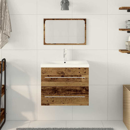 Waschbeckenunterschrank mit Becken mit Schubladen 2 pcs Altholz