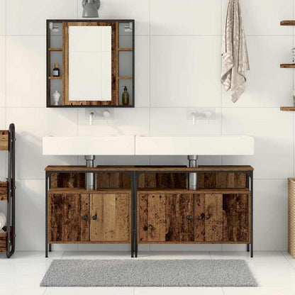 Badezimmer Waschbeckenmöbel mit Tür 3 pcs Braun 80 x 30 x 60 cm