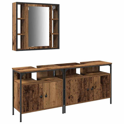 Badezimmer Waschbeckenmöbel mit Tür 3 pcs Braun 80 x 30 x 60 cm