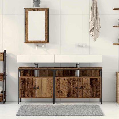 Badezimmer Waschbeckenmöbel mit Tür 3 pcs Braun 80 x 30 x 60 cm
