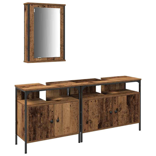 Badezimmer Waschbeckenmöbel mit Tür 3 pcs Braun 80 x 30 x 60 cm