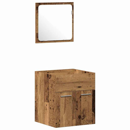 Badezimmermöbel Set Wandmontiert 4 pcs Altholz 30 x 30 x 130 cm
