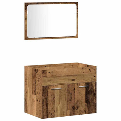 Badezimmermöbel Set Wandmontiert 4 pcs Altholz 30 x 30 x 130 cm