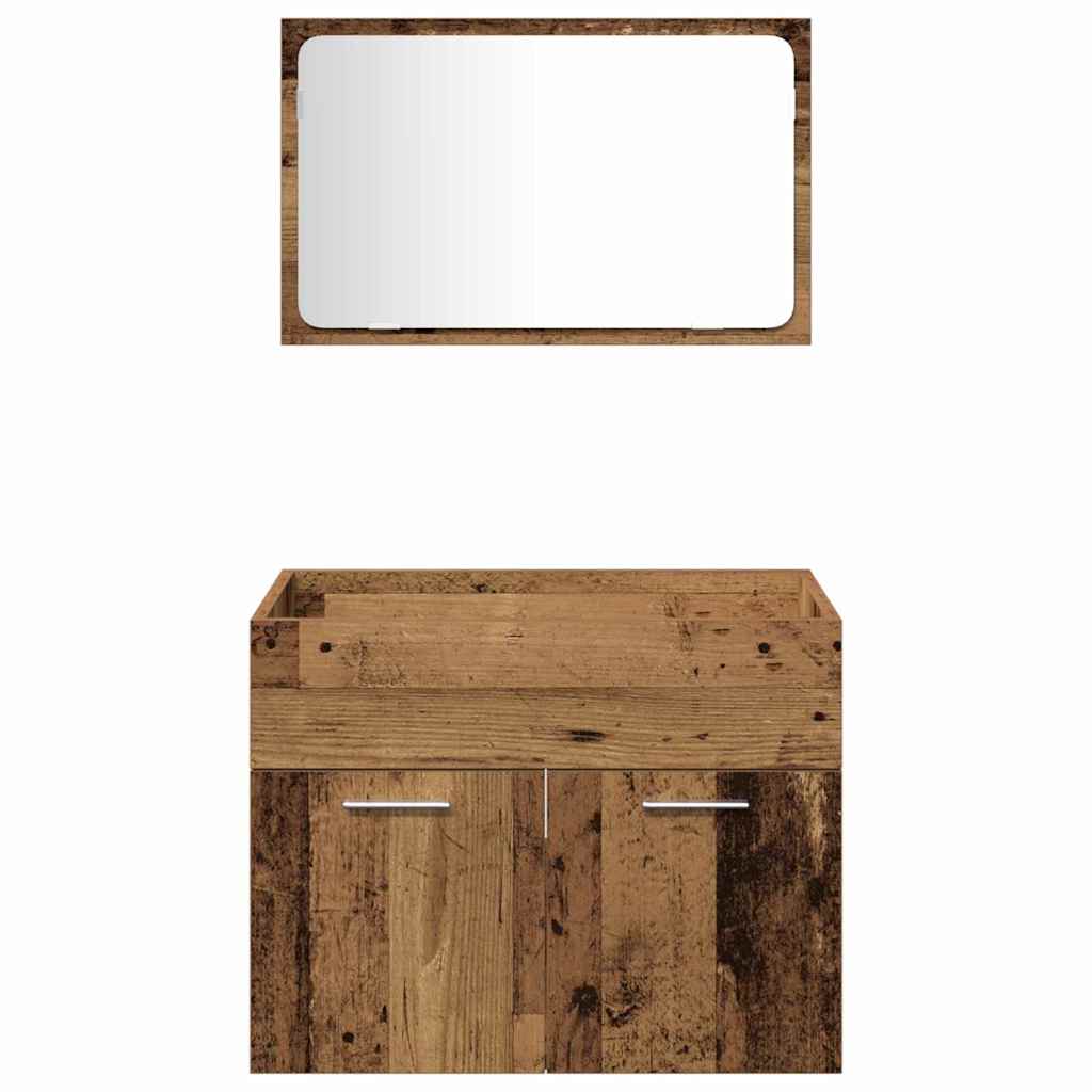 Badezimmermöbel Set Wandmontiert 4 pcs Altholz 30 x 30 x 130 cm