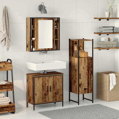 Badezimmermöbel Set mit Speicher 3 pcs Braun 33 x 33 x 120.5 cm