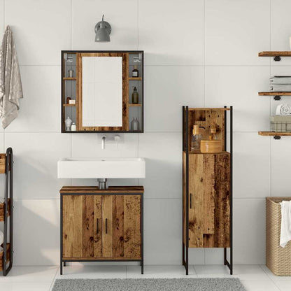 Badezimmermöbel Set mit Speicher 3 pcs Braun 33 x 33 x 120.5 cm