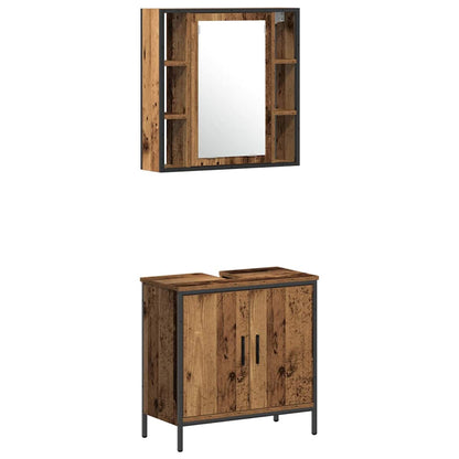 Badezimmermöbel Set mit Speicher 3 pcs Braun 33 x 33 x 120.5 cm