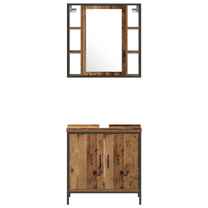 Badezimmermöbel Set mit Speicher 3 pcs Braun 33 x 33 x 120.5 cm