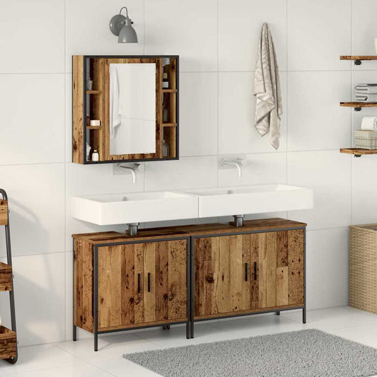 Badezimmermöbel Set 3 pcs Braun 60 x 16 x 60 cm Holzwerkstoff