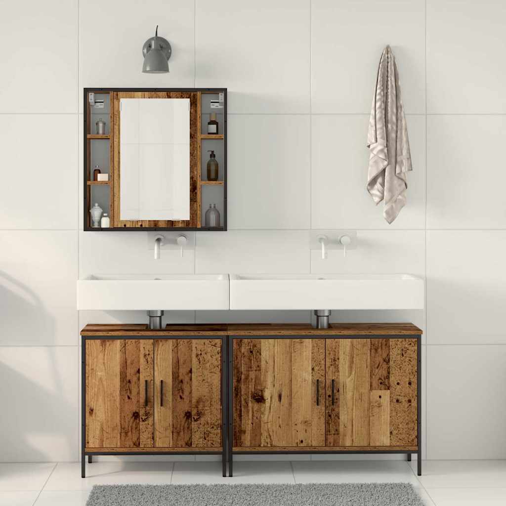 Badezimmermöbel Set 3 pcs Braun 60 x 16 x 60 cm Holzwerkstoff