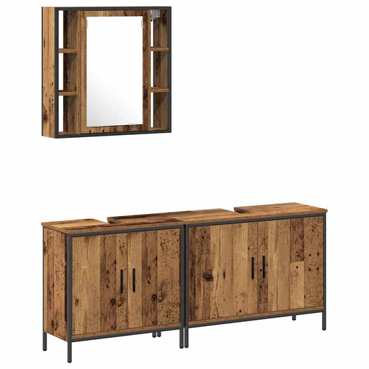 Badezimmermöbel Set 3 pcs Braun 60 x 16 x 60 cm Holzwerkstoff