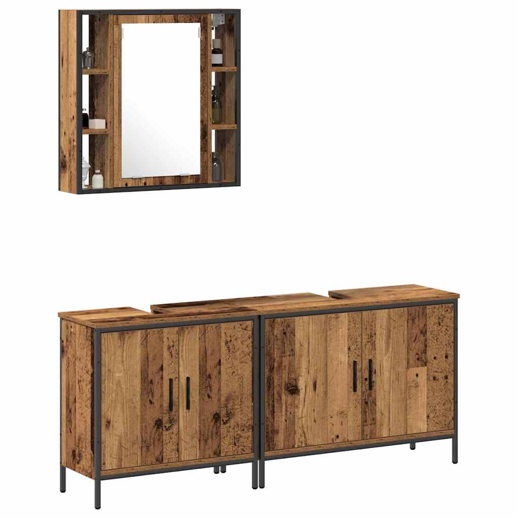 Badezimmermöbel Set 3 pcs Braun 60 x 16 x 60 cm Holzwerkstoff