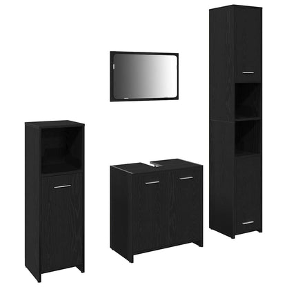 Badezimmermöbel Set 4 pcs Schwarze Eiche 30 x 30 x 183,5 cm