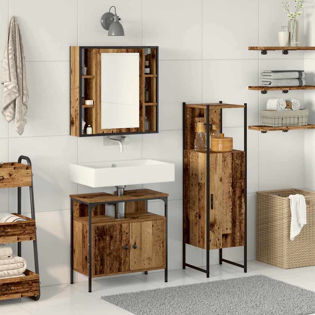 Badezimmermöbel Set 3 pcs Braun 60 x 30 x 60 cm Holzwerkstoff