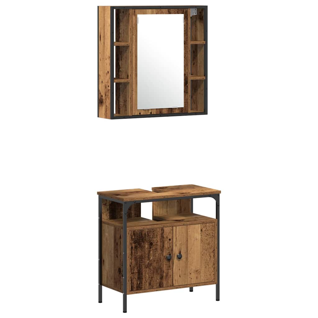 Badezimmermöbel Set 3 pcs Braun 60 x 30 x 60 cm Holzwerkstoff