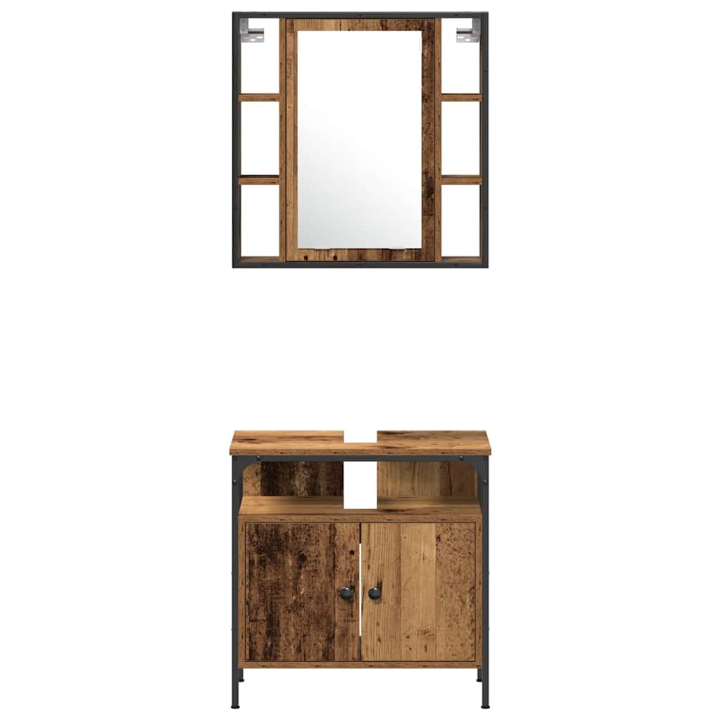 Badezimmermöbel Set 3 pcs Braun 60 x 30 x 60 cm Holzwerkstoff