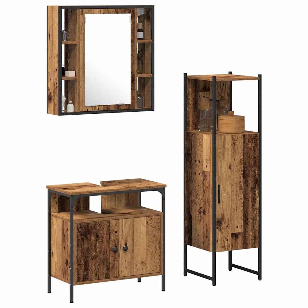 Badezimmermöbel Set 3 pcs Braun 60 x 30 x 60 cm Holzwerkstoff