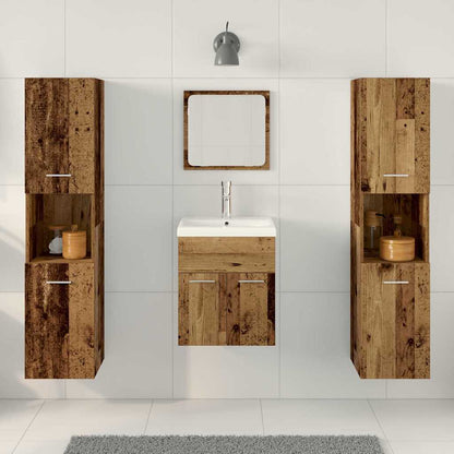 Badezimmermöbel Set mit Tür 4 pcs Altholz 41 x 38,5 x 46 cm