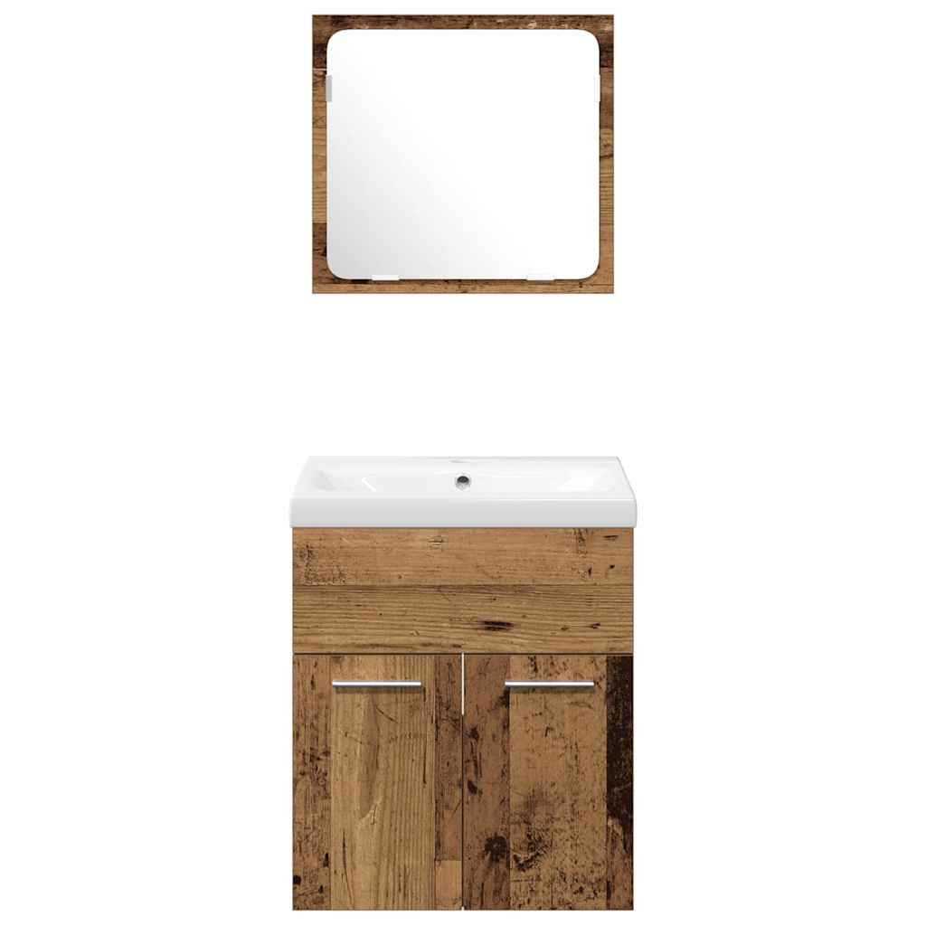 Badezimmermöbel Set mit Tür 4 pcs Altholz 41 x 38,5 x 46 cm