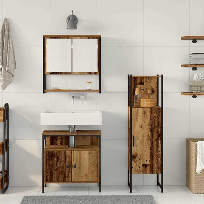 Badezimmermöbel Set mit Speicher 3 pcs Braun 33 x 33 x 120.5 cm