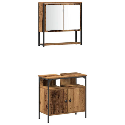 Badezimmermöbel Set mit Speicher 3 pcs Braun 33 x 33 x 120.5 cm