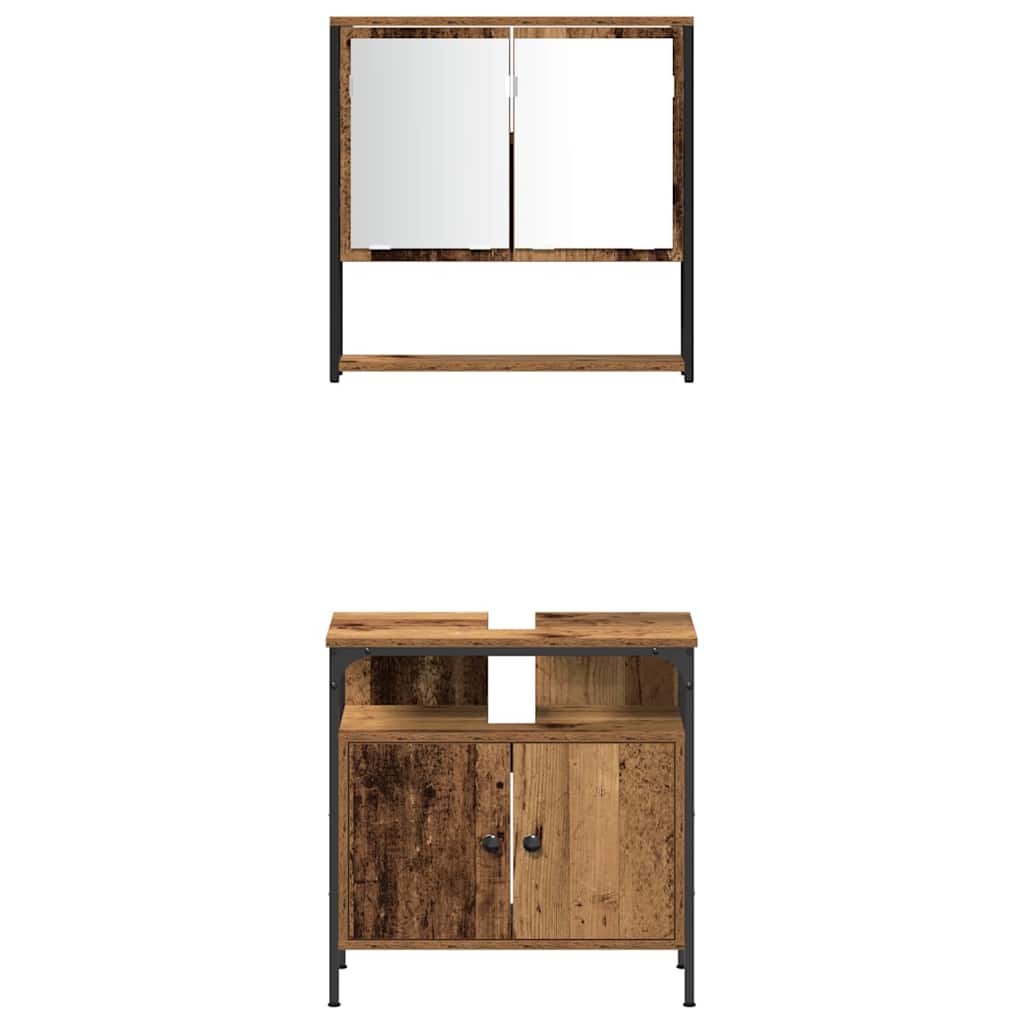 Badezimmermöbel Set mit Speicher 3 pcs Braun 33 x 33 x 120.5 cm