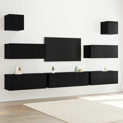 TV-Cabinet-Set 7 pcs Schwarze Eiche 100 x 30 x 30 cm
