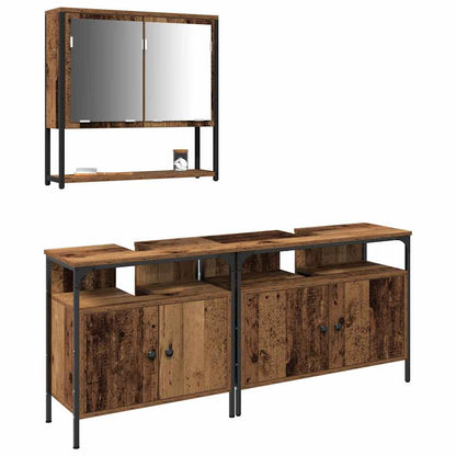 Badezimmermöbel Set 3 pcs Braun 80 x 30 x 60 cm Holzwerkstoff