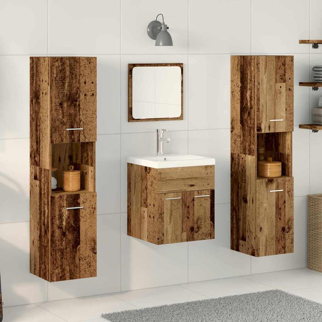 Badezimmermöbel Set mit Tür 4 pcs Altholz 41 x 38,5 x 46 cm