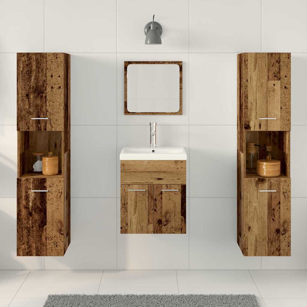 Badezimmermöbel Set mit Tür 4 pcs Altholz 41 x 38,5 x 46 cm