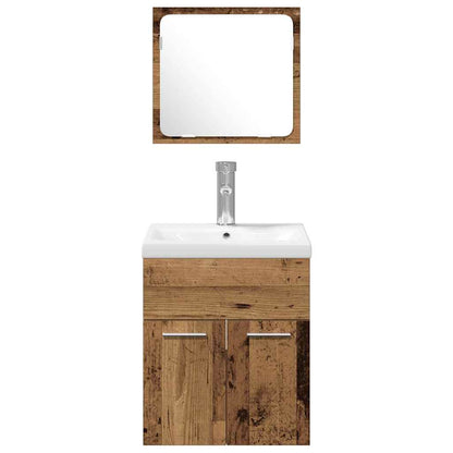 Badezimmermöbel Set mit Tür 4 pcs Altholz 41 x 38,5 x 46 cm