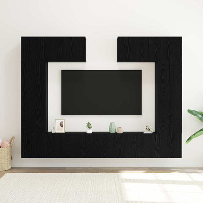 TV-Möbel-Set Wandmontiert 6 pcs Schwarze Eiche 100 x 30 x 30 cm