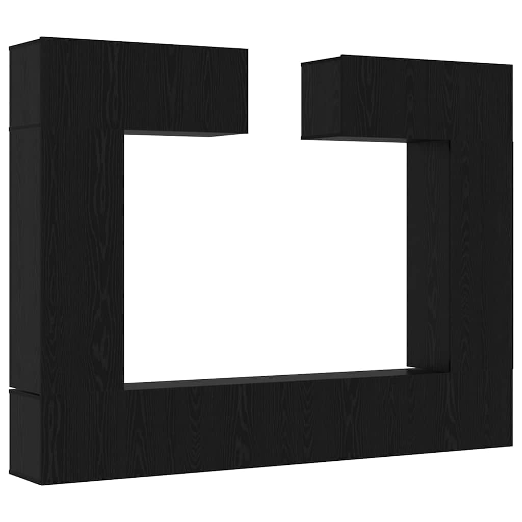TV-Möbel-Set Wandmontiert 6 pcs Schwarze Eiche 100 x 30 x 30 cm