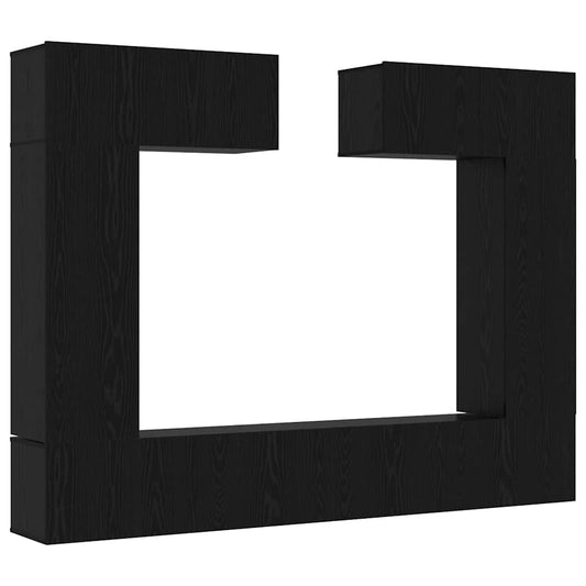 TV-Möbel-Set Wandmontiert 6 pcs Schwarze Eiche 100 x 30 x 30 cm