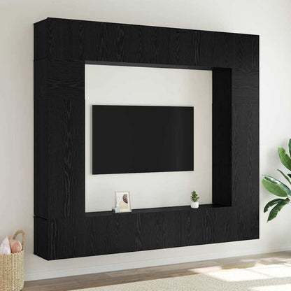 TV-Möbel-Set 8 pcs Schwarz Eichen-Optik 100 x 30 x 30 cm