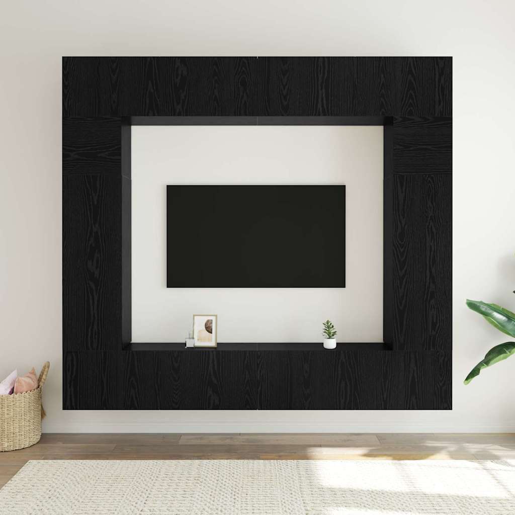 TV-Möbel-Set 8 pcs Schwarz Eichen-Optik 100 x 30 x 30 cm