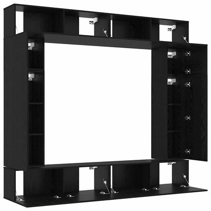 TV-Möbel-Set 8 pcs Schwarz Eichen-Optik 100 x 30 x 30 cm