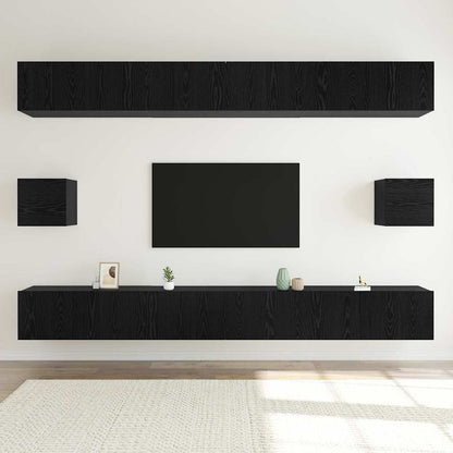 TV-Möbel-Set 8 pcs Schwarz Eichen-Optik 100 x 30 x 30 cm