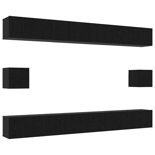 TV-Möbel-Set 8 pcs Schwarz Eichen-Optik 100 x 30 x 30 cm
