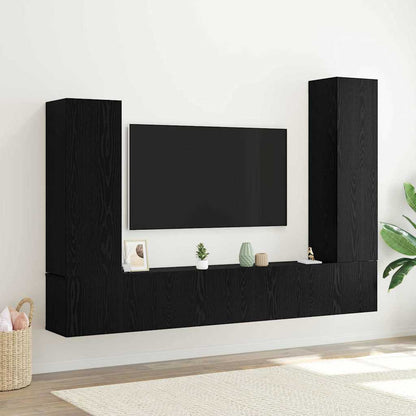 TV-Möbel-Set 4 pcs Schwarze Eiche 30,5 x 30 x 110 cm