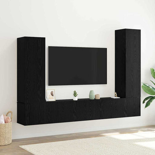 TV-Möbel-Set 4 pcs Schwarze Eiche 30,5 x 30 x 110 cm