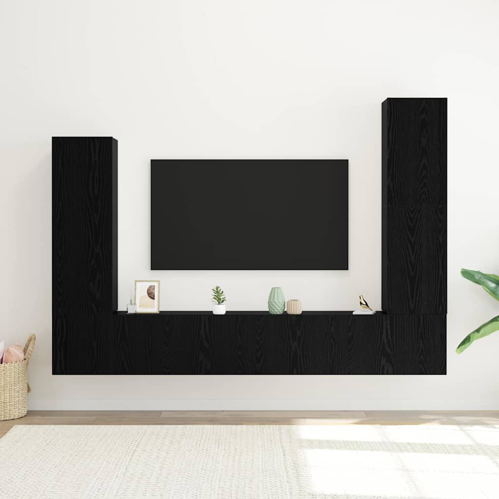 TV-Möbel-Set 4 pcs Schwarze Eiche 30,5 x 30 x 110 cm