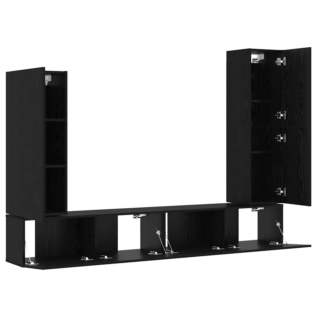 TV-Möbel-Set 4 pcs Schwarze Eiche 30,5 x 30 x 110 cm