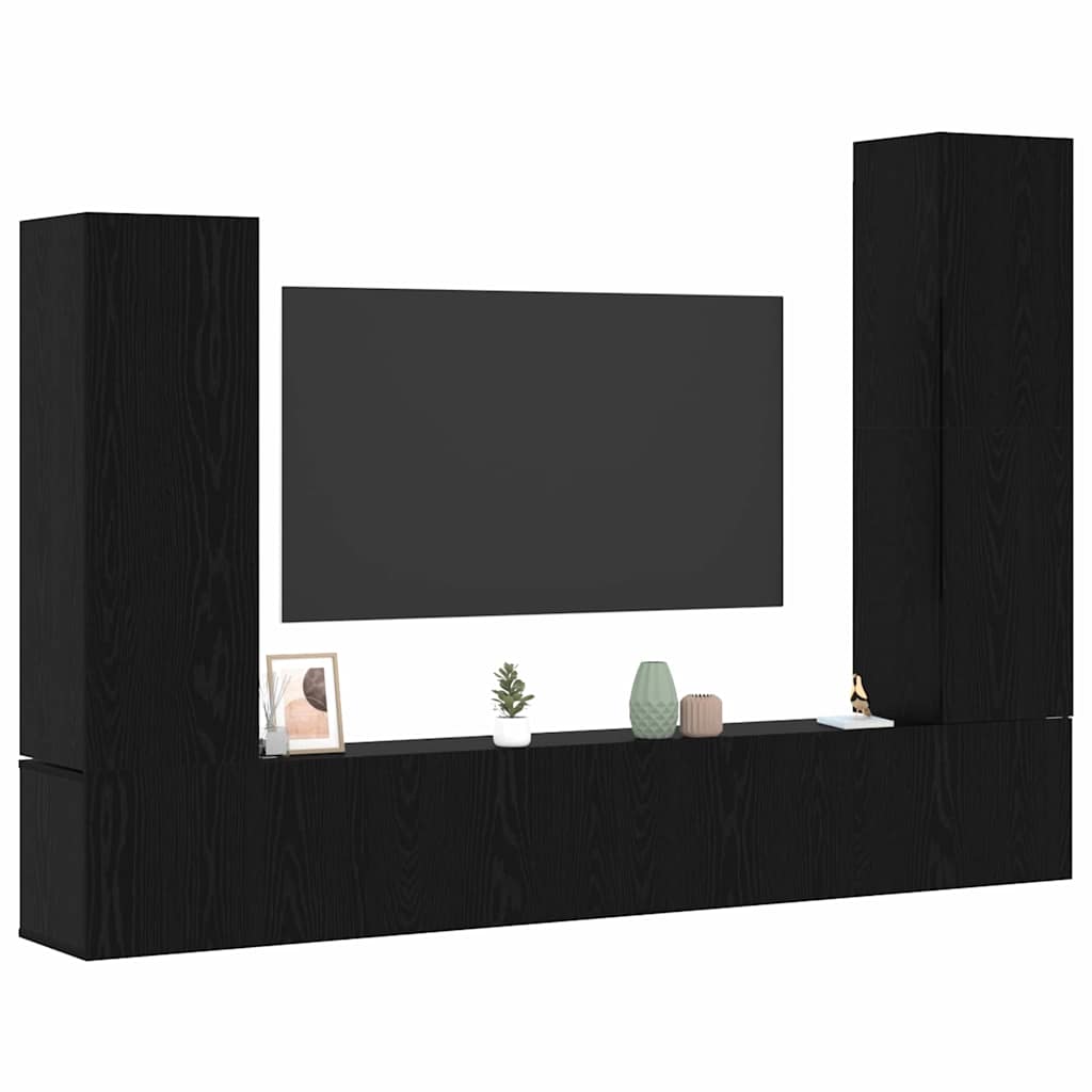 TV-Möbel-Set 4 pcs Schwarze Eiche 30,5 x 30 x 110 cm